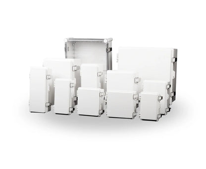 Factory ABS Plastic Metal Electronic Small Big Waterproof IP66 Gland Plastic Latch Metal Hinge clear Cover Junction Box