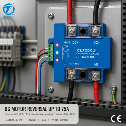 QSJR Series DC Motor Forward Reverse Solid State Relay Module 40-75A 9-60VDC MOSFET for Semiconductor Controller