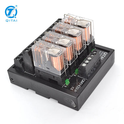 QMY433-P PNP 4-bit 2C Power Relay Module 5A 250VAC/30VDC High Power Relay Module LED with Surge Suppression Circuit 4 Channel