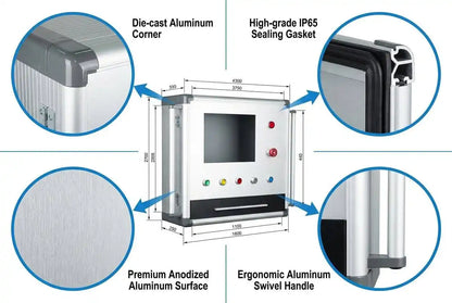 QT Series 60-180mm Industrial HMI Aluminum Control Box IP65 Waterproof Customizable Panel Enclosure for Automation Control