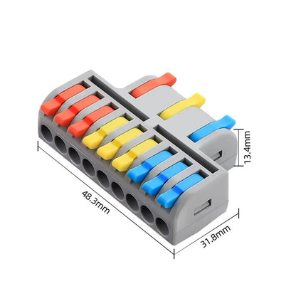 QDF Mini Fast Universal Wire Splitter Out Terminal Block Compact Wiring Cable Connector Push-in ConductorS