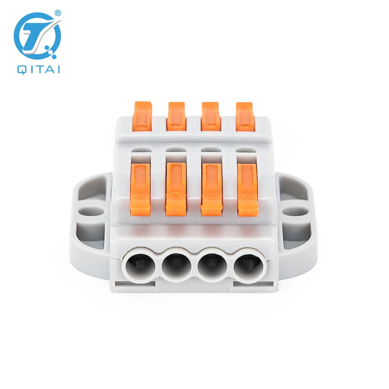 KV233-500T-4P 4P 250V 32A Lever Terminals Orange Mini Quick Connector Splicing Terminal Independent Management Wire Conductor