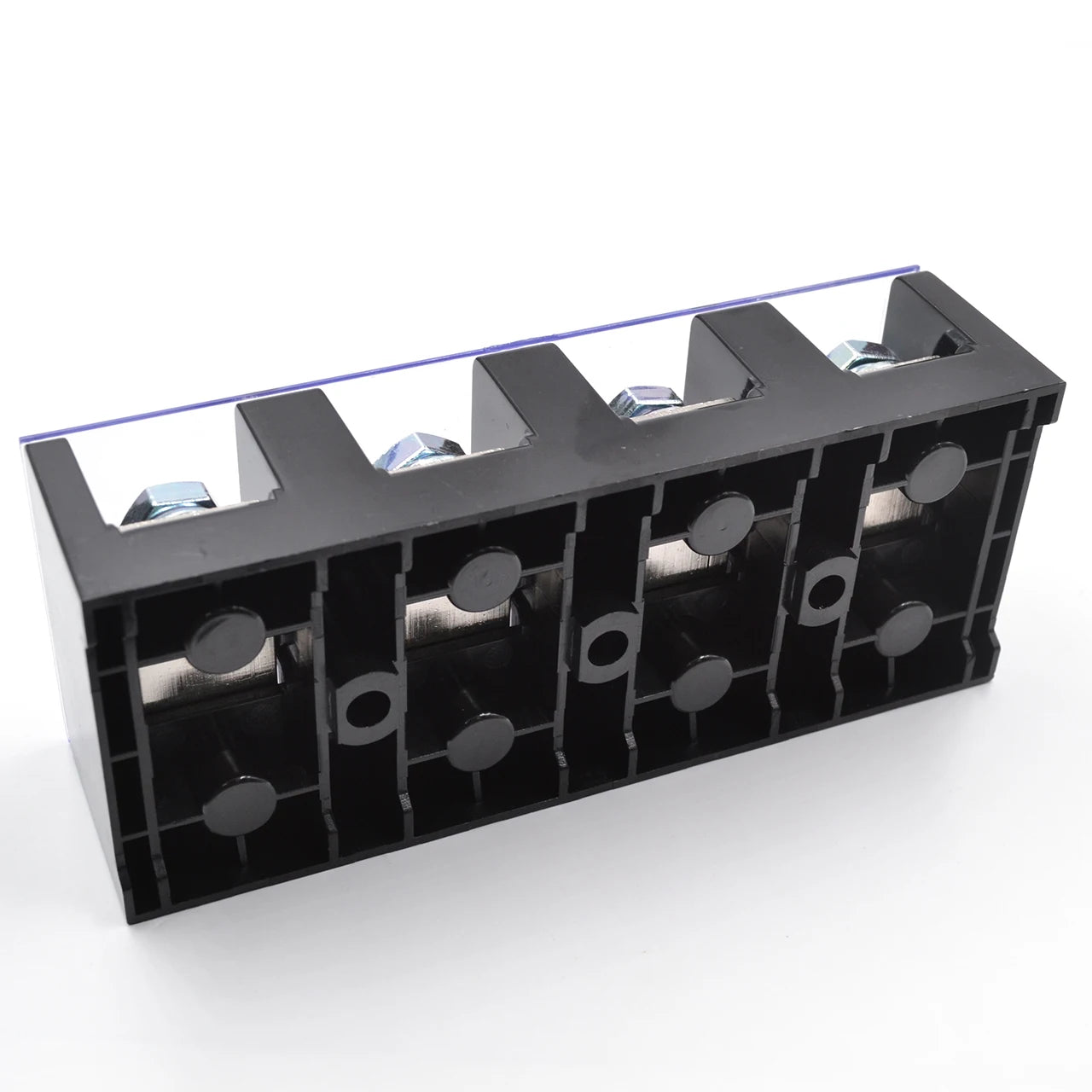 QTB-10004 101A 25mm2 High Current Barrier Terminal Block 4 Pole Screw Type Power Connector for Industrial Use