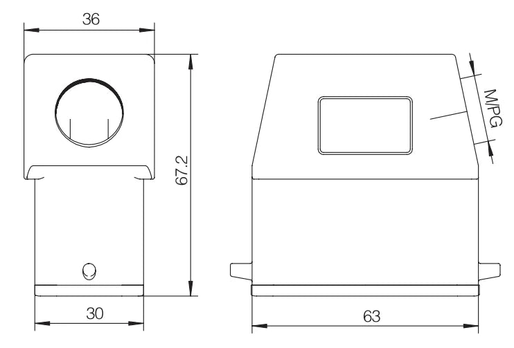 High Quality Factory Supply H10A-SKH-2B-M25 Heavy Duty Connector Compact Series Top Entry Parts