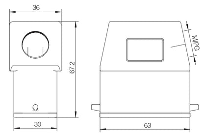 High Quality Factory Supply H10A-SKH-2B-M25 Heavy Duty Connector Compact Series Top Entry Parts