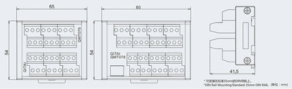 QMT078 QITAI Small Terminal Block Module Standard 35mm DIN RAIL Push-In Connection High Efficiency 2A DC24V 1.5 Mm