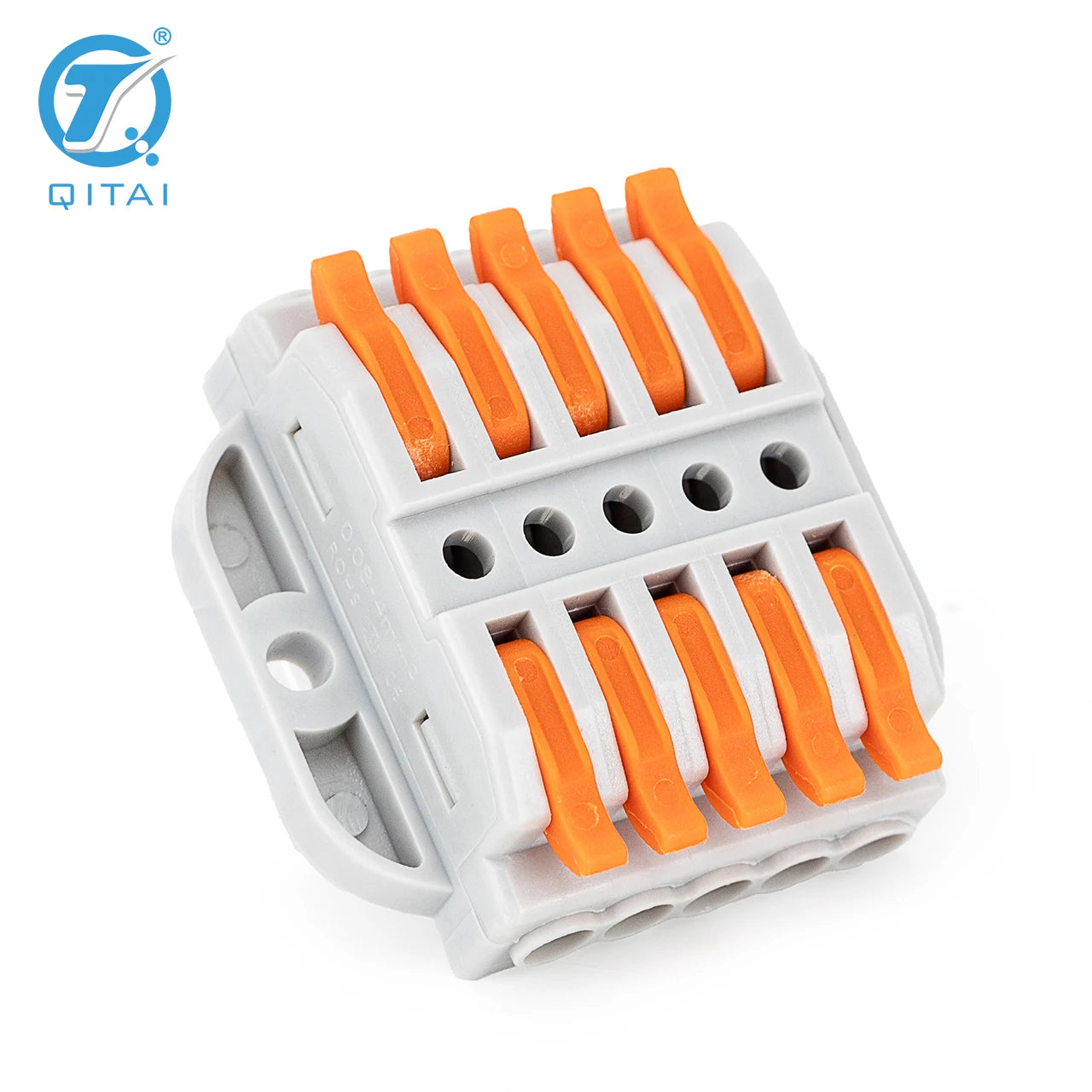 KV233-500T-5P 5P 250V 32A Lever Terminals Orange Mini Quick Connector Splicing Terminal Independent Management Wire Conductor