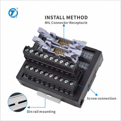 QMT003SL Double 10P MIL Connector PLC Interface Terminal Block Module Automotive Spring Type Transfer Terminal Block