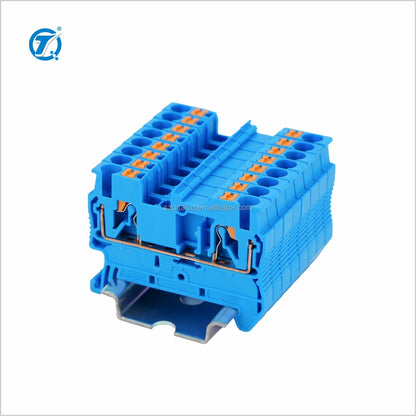 QPT2.5BU Spring Terminal Block, Push-In 2.5mm² Electrical Connector for Industrial Wiring Tool-Free Wire Terminal