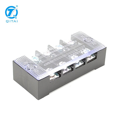 QTB-2504 32A Wire Barrier Block Terminal Strip Easy Installation Professional Brass 4 Bits Fixed Dual Row Terminal Strip