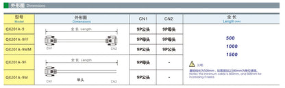 QX201A-9M-500 D-SUB Cable Double-head Single-head 9 15 25 37 44 50 Digits Double-head D-SUB Cable