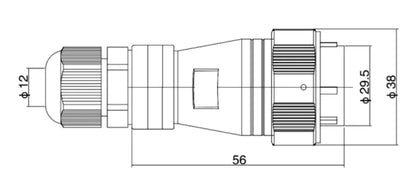 PTC 28F-12A  Industrial Waterproof Aviation Adapter Plug Electrical Connector  Multi Application Connector
