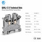 QUKJ-2.5 800V 24A DIN Rail Screw Feed-Through Terminal Block 0.2-2.5mm2 Nickel-Plated Copper PA66 CE RoHS for Control Cabinet