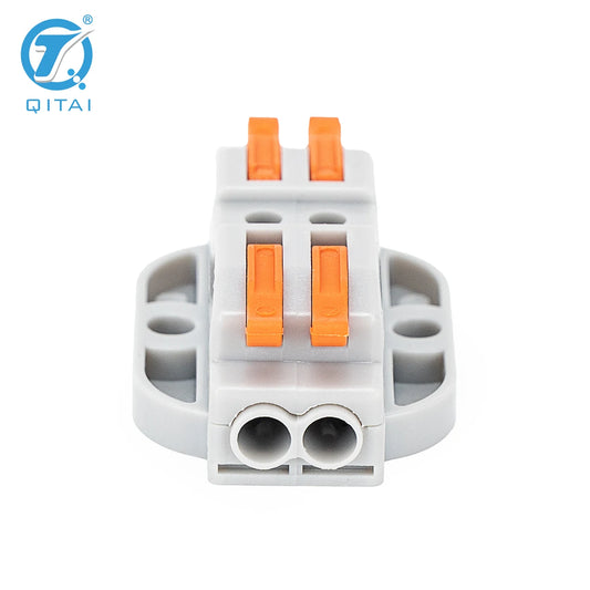 KV233-500T-2P 2P 250V 32A Lever Terminals Orange Mini Quick Push-In Automotive Connector Splicing Terminal Independent