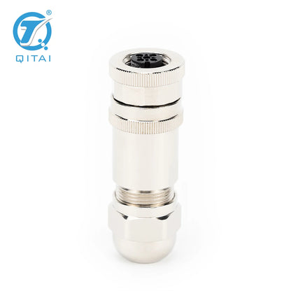 M12-F04T M12 Plastic Straight Connectors 4-Pin Male Female Metal Circular Connectors