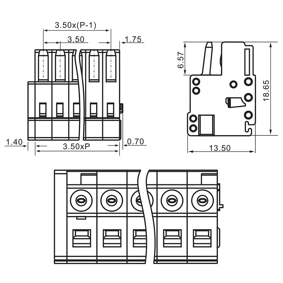 QPN-350  350mm  IP20  PA66  160V 10A  Terminal Block Connector Rated Terminal Block