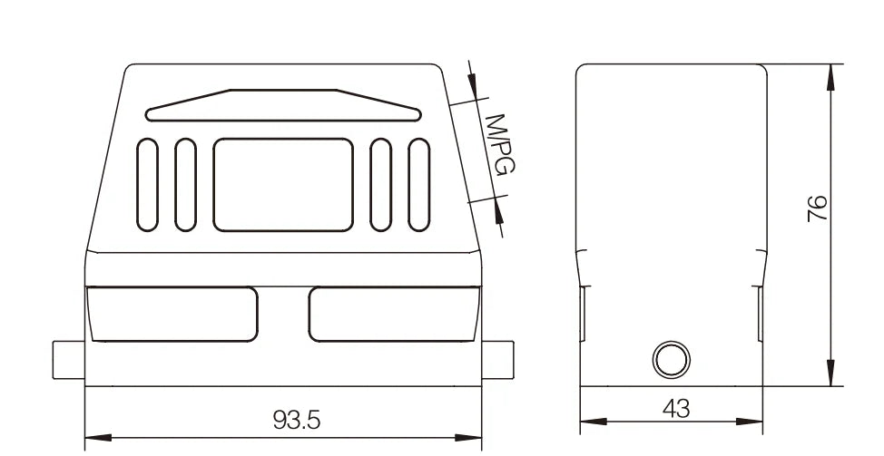 H16B-SKH-2B-M40 Industrial Heavy Duty Aluminum Housing Copper Contact Compact Series Top Entry Protective Hood