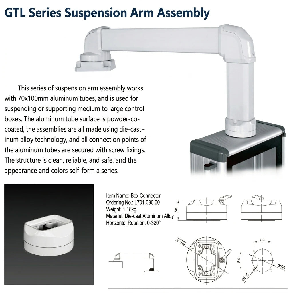 GTL Series Industrial Control Solutions HMI Panel Touch Screen Mount Aluminum Support for Arm for Enclosures Electronics