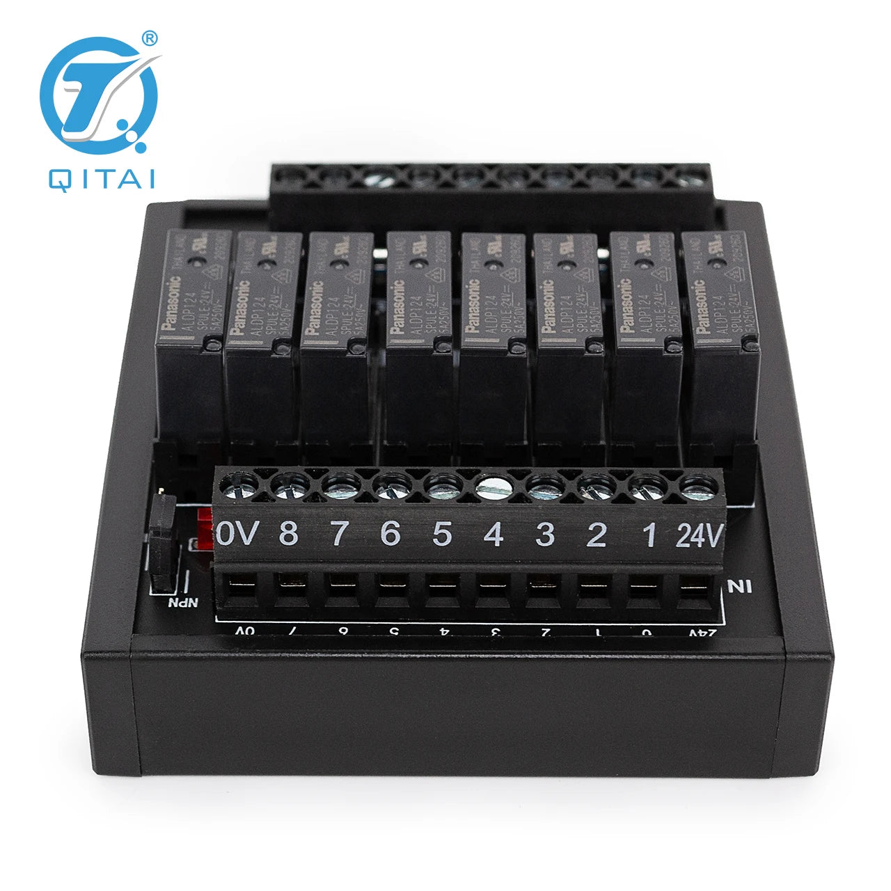 QMY442  8.3mA Relay Module 24V DC 8 signal Channel Terminal Block 5A NPN PNP Switch Control Din Rail Mounting