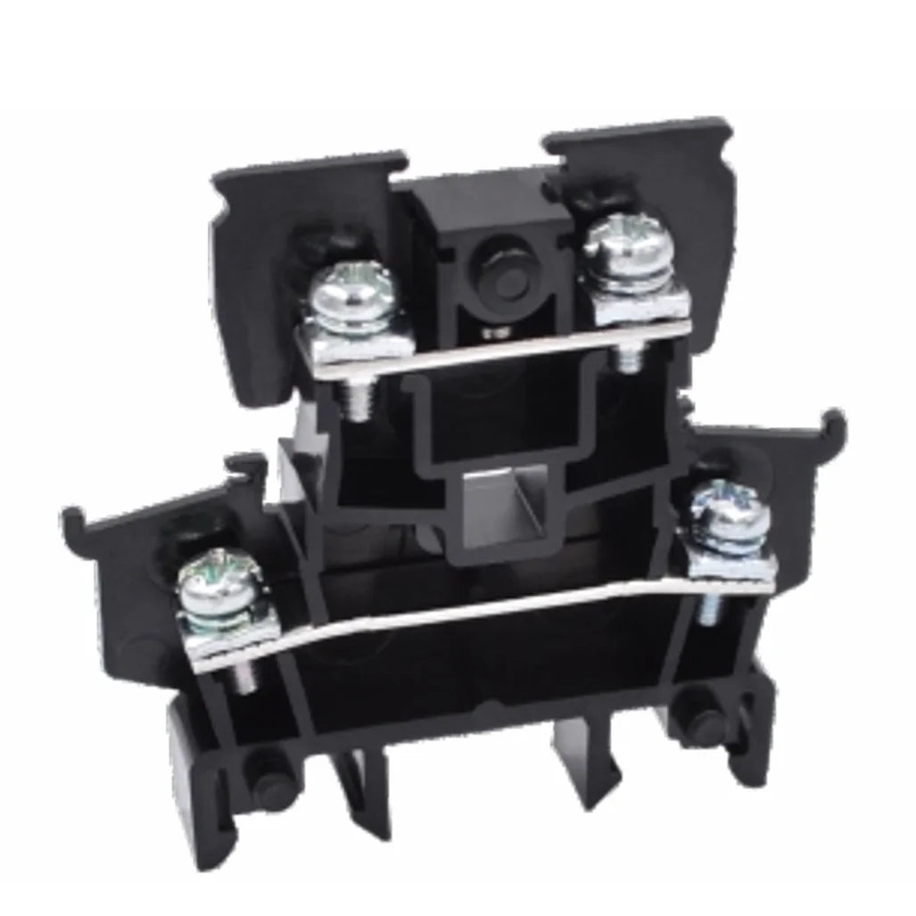 QUTD-10/2-2 Double Level Screw Terminal Block 660V 15A Automotive Din Rail Fuse Disconnect PA66 Brass CE/RoHS Standards