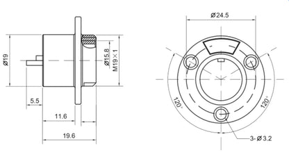 20M-10E Flange Socket E Waterproof Connector GX20 2-12 Pin Circular Flange Cable Connector Aviation