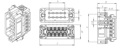 HA-010-M Heavy Duty Connector Male Connector for Heavy Duty Equipment and Industrial Applications