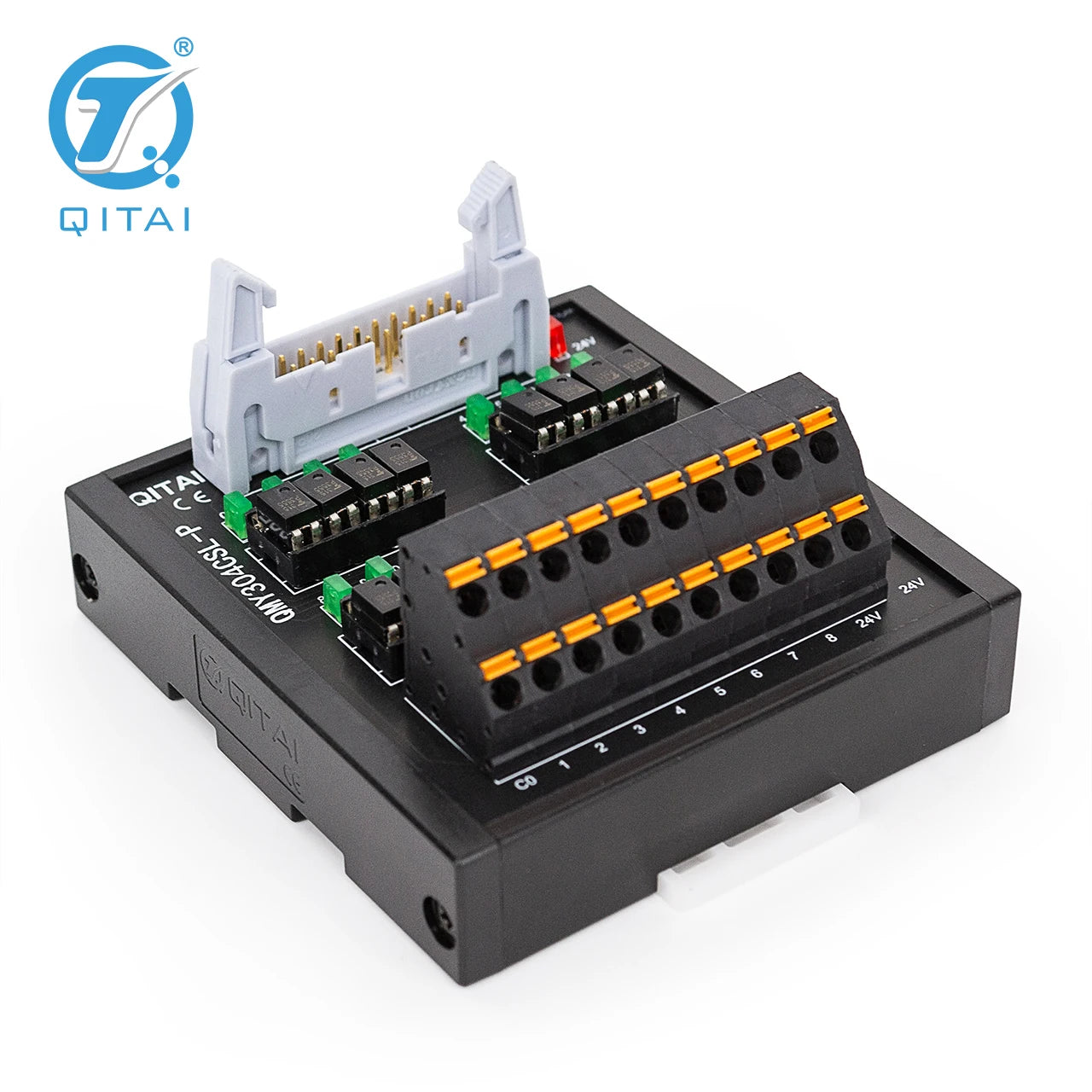 QMY304CSL-P 5V Multi-Way Terminal Blocks with Relay 16 Channels Rail Installation Relay Terminal Blocks
