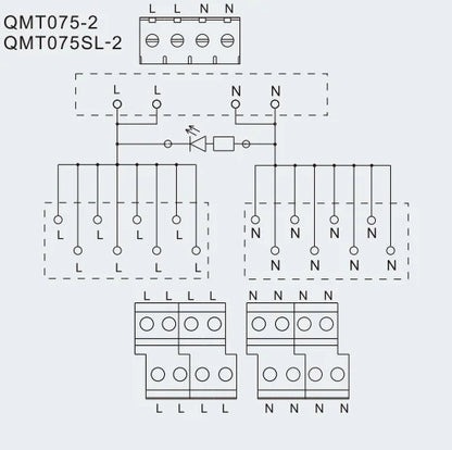 QMT075-2 QITAI General Terminal Block Push-In Connection 35mm DIN Rail AC220V 15A