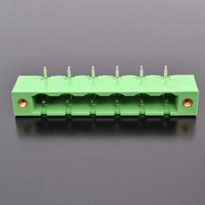 QS-762RF-6P PCB Terminal Blocks 7.62mm Pitch 6P 300V 15A Green High Strength Screw Connector With Flange