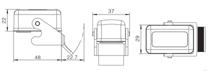 H1M-CV-1L Heavy Duty Connector Compact Series Top Entry Protective Hoods