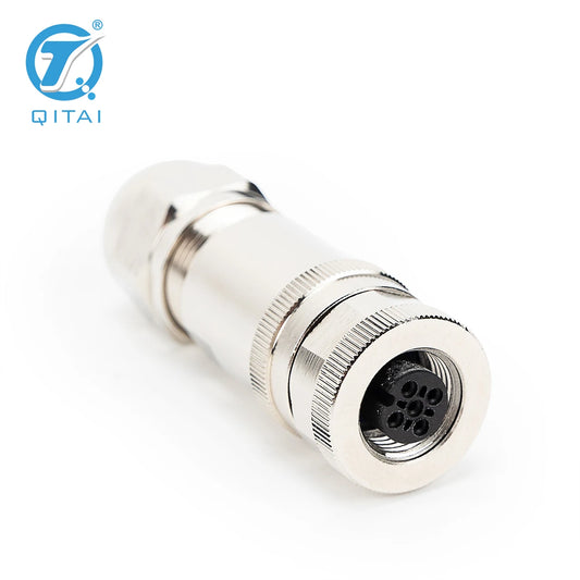 M12-F04T M12 Plastic Straight Connectors 4-Pin Male Female Metal Circular Connectors