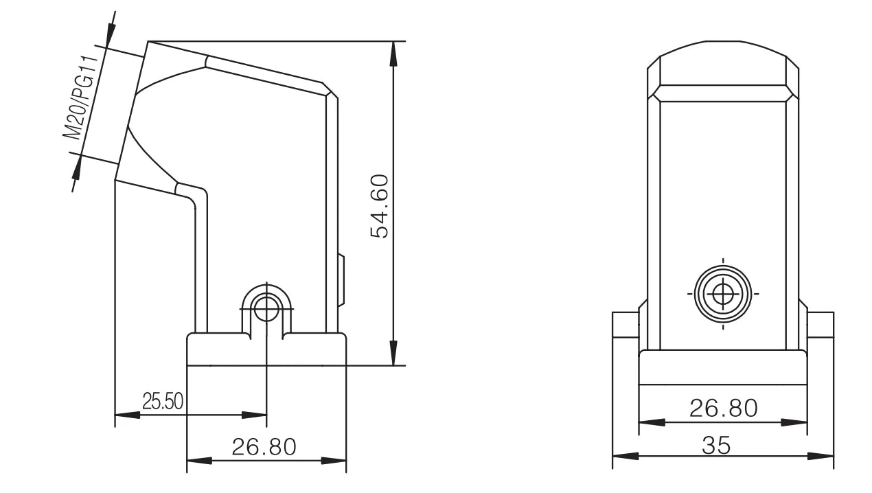 H3A.P-SK-2B-M20 Heavy Duty Connector Housings & Hoods Side Entry Automotive Waterproof Industrial Connector