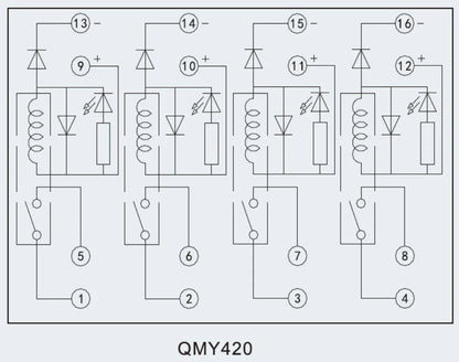AY32002 QMY420 4-Channel 250V 5A Electromagnetic Relay Module RT3SN-24V Miniature 5V/12V/24V Control Protective Voltage Relay