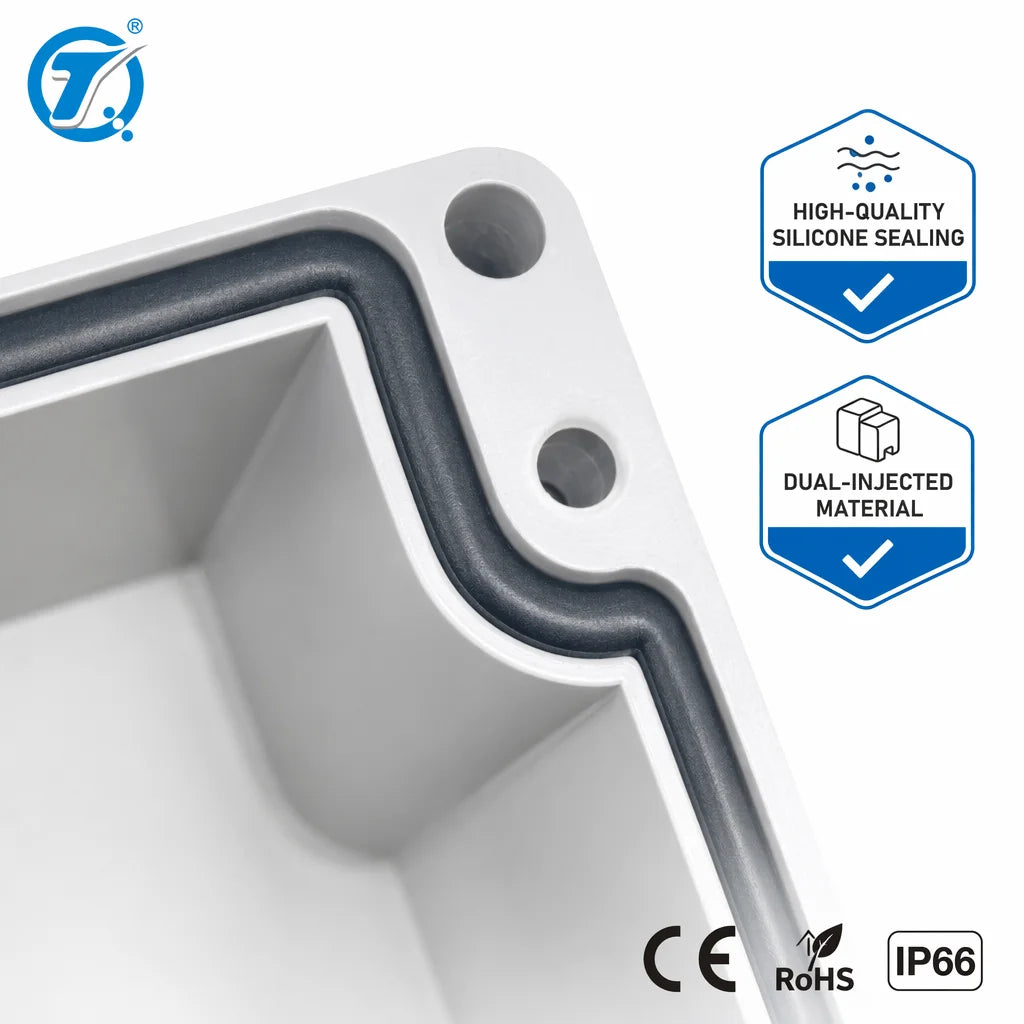 KG Series Lockable Plastic Junction Box IP66 Waterproof ABS Electrical Enclosure with Hinged Cover and Plastic Lock Outdoor Use