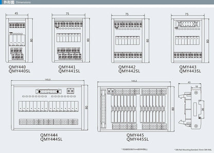 QMY440 Relay Module  4-Channel Plug-in Relay Module for Industrial Control  DC24V Compatible Terminal Blocks