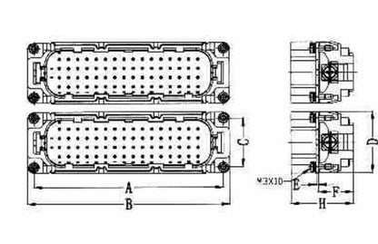 HD-050-MC HD Series Connector Insert Male 10A  250 V 50 Pole Heavy Duty Multi Pin Connector Electrical Connectors