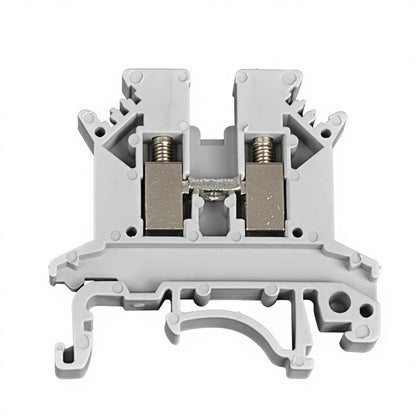 QUKJ-2.5B 0.2-2.5mm2 PA66 Copper Material 690V 24A 2 Connections M3 Screw Feed-through Din Rail Terminal Blocks Connectors