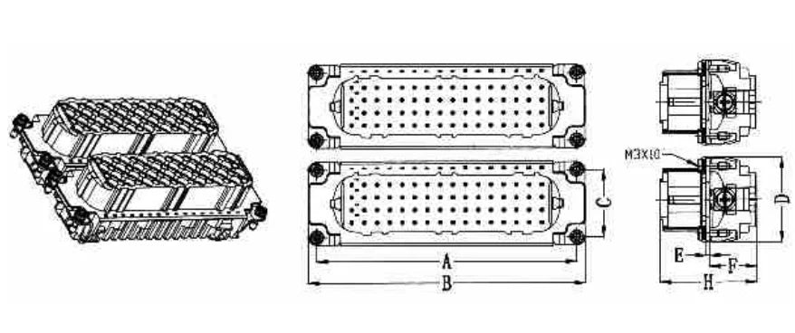 HD-080-FC 10A 250V Heavy Duty Connector Female Insert Crimp Terminal for Industrial Equipment