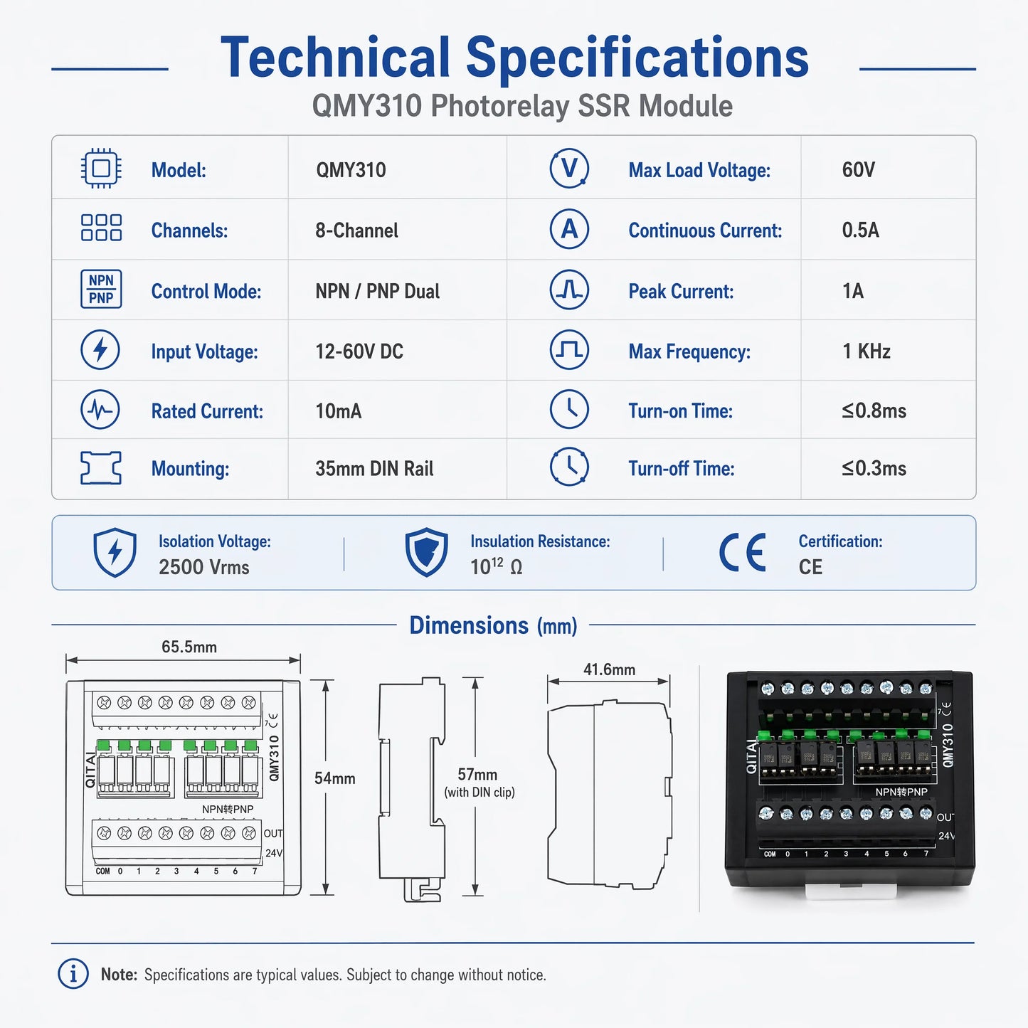 QMY310 Wholesale Price Programmable Relay Controller 1A Output Safety Optional Optocoupler Photorelay Solid State Relay Module