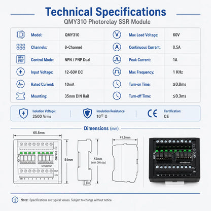 QMY310 Wholesale Price Programmable Relay Controller 1A Output Safety Optional Optocoupler Photorelay Solid State Relay Module