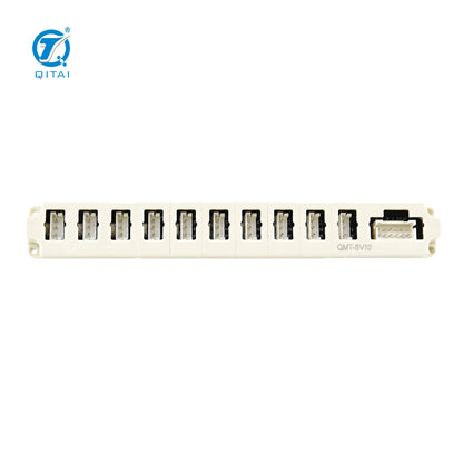 QMT-SV10 10 Way Valve Manifold Block Solenoid Connector DC24V 70mA NPN PNP DIN Rail Mount for Industrial Automation