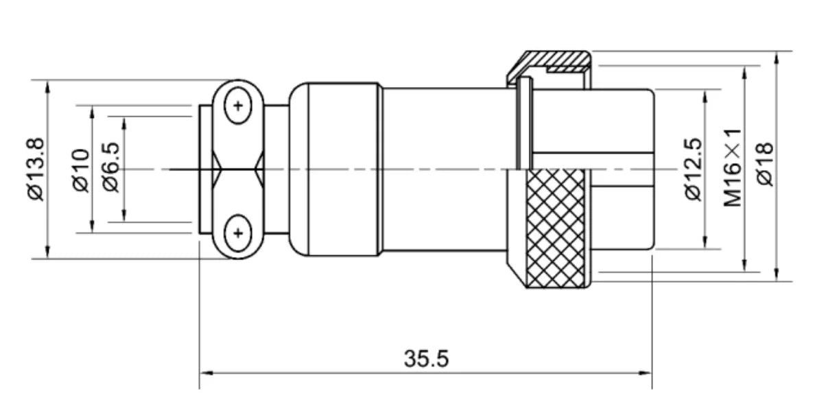 16MF-4A  4P 5P  Straight Backward Installed Plug a 250V Metal Circular Aviation Connector Waterproof for Aviation