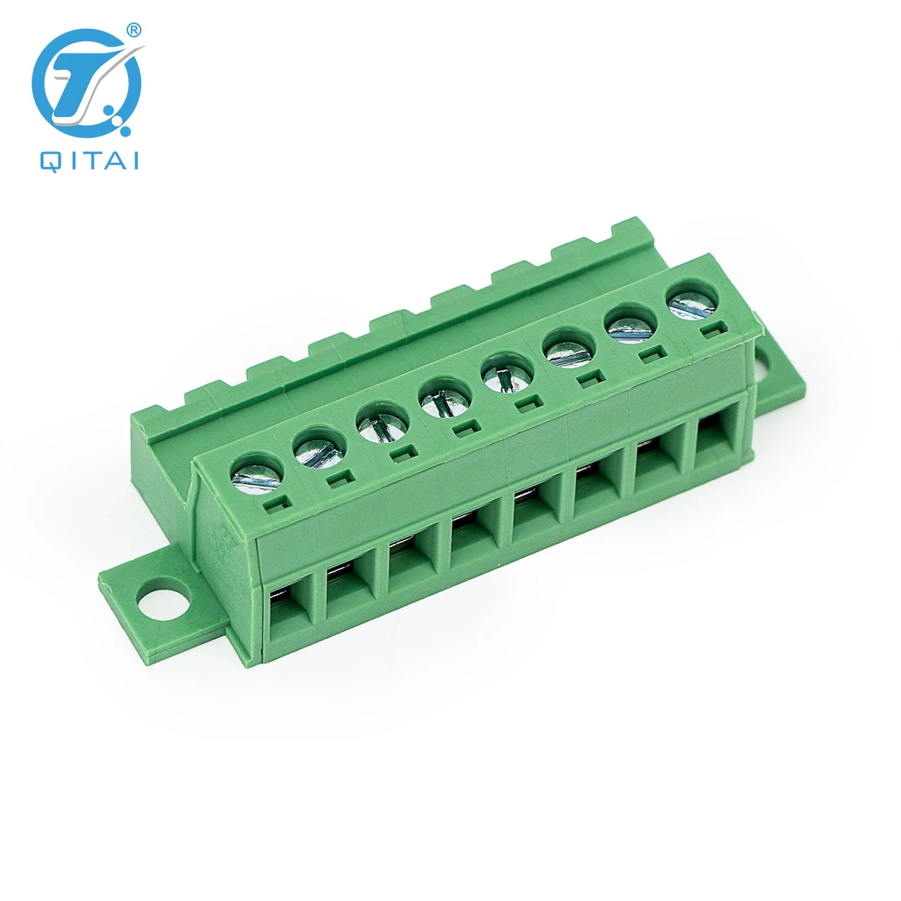 QPS-508T-8P 8 Pole 5.08mm Pitch PCB Mount Screw Wiring Printed Circuit Board Terminal Block Connector