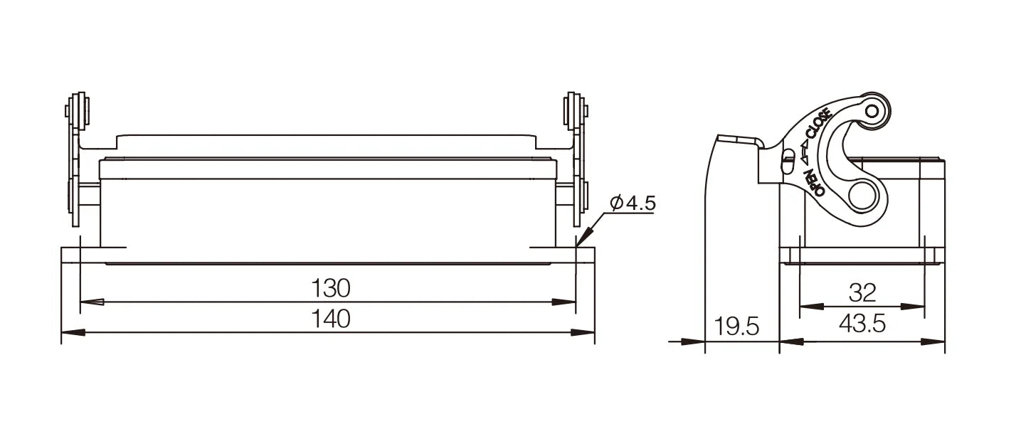H24B-ST-1L Heavy Duty Connector Housing Compact Series Top Entry Protective HoodsSeries Top Entry Protective Hoods