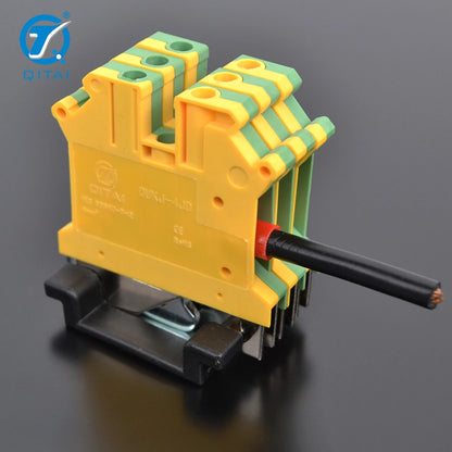 QUKJ-4JD UK 5 PE Screw Connection Ground 2-Contacts 0.2-4mm² Mounting Green-yellow Ground Din Rail Terminal Block