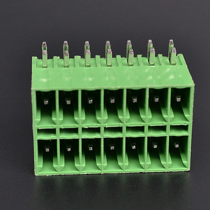 QSDA-381R-2X7P Wholesale Dual Rows 7pins Green Male Pluggable Terminal Block 3.81mm PCB Terminal Block Connectors 2-24P