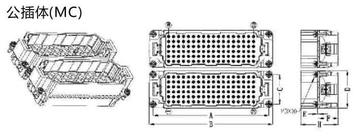 HDD-144-MC Heavy-Duty Copper Connector IP65 Industrial Flexible Expansion Stable Transfer Reduces Disconnection