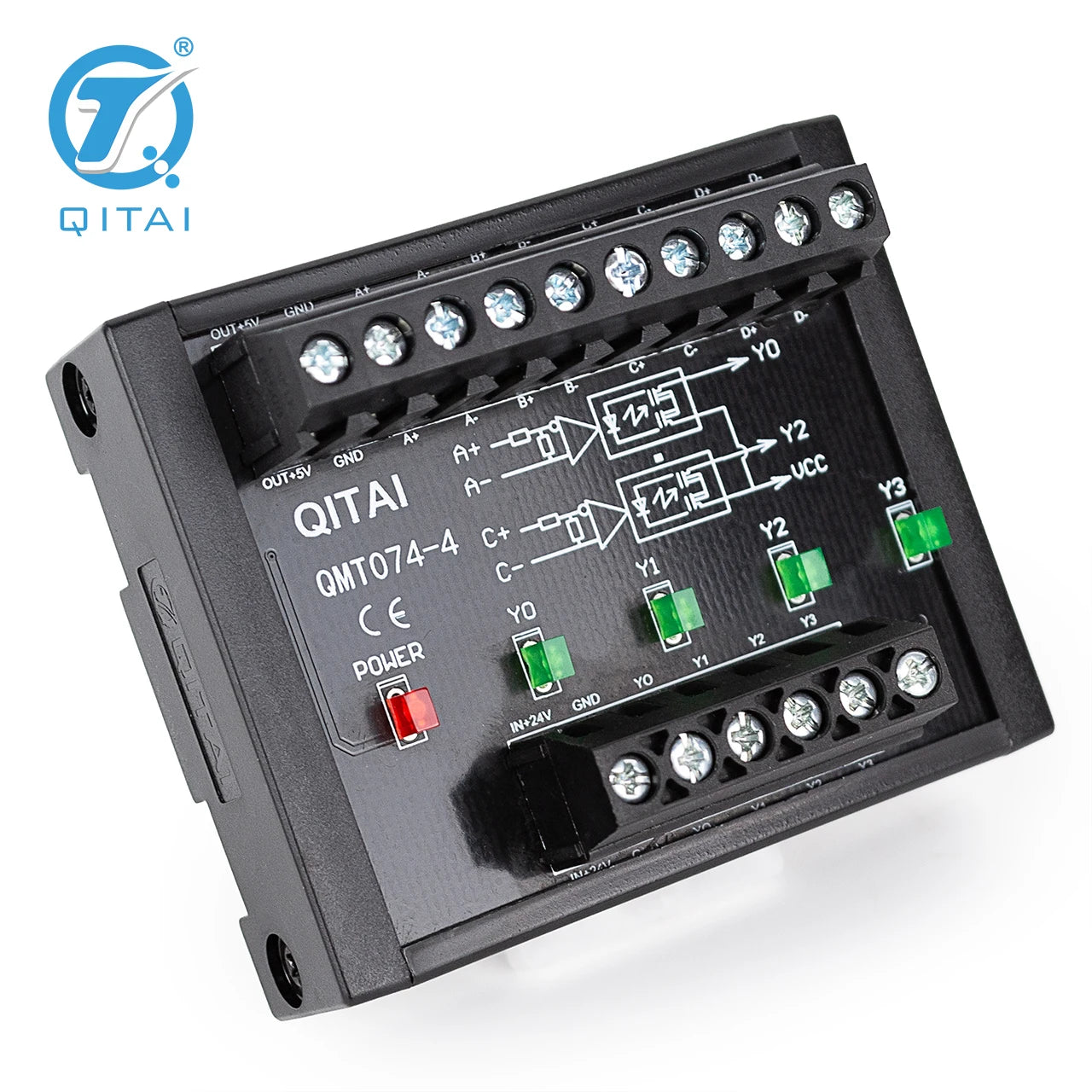 QMT074-4 PLC Terminal Block Module 4-20mA I/O Signal Conversion Board Industrial Automation Control Wiring Reliable Interface