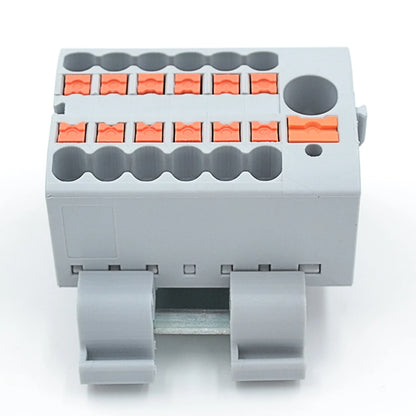 QPTFX 6/12*2.5-D Horizontal NS 35 DIN Rail Distribution Terminal Block 690V 24A Space-Saving Wire Connector