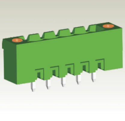 QS-508VF  PCB Terminal Blocks 5.08mm Pitch 2P-24P 300V 15A Green High Strength Screw Connector With Flange